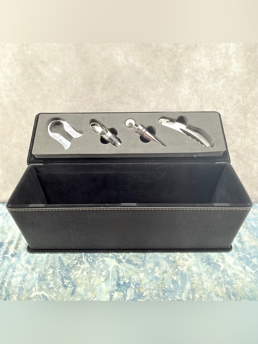 Black Leather Wine Accessory Gift Set PepsiCo